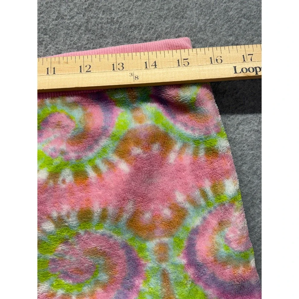 Emme Jordan Pink Tie Dye Psychedelic Plush Fleece Pajama Pants Joggers 1X